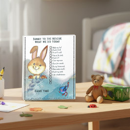Whimsical Bunny Chore Chart Notepad | Kids  Anteckningsblock