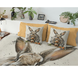 Whimsical Bunny Cupcake Första Födelsedagen Dekora Kudde