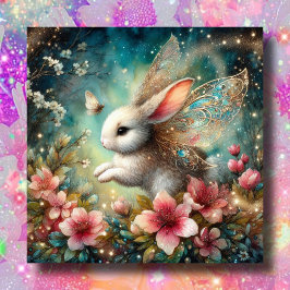 Whimsical Bunny Glad påsk Christian Bible Verse Julkort