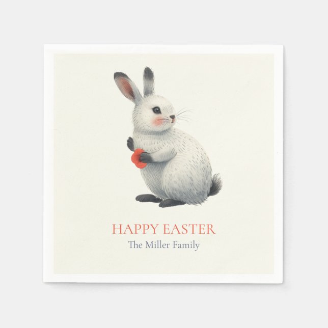Whimsical Bunny Meadow Easter Brunch Cloth Nap Pappersservett (Framsidan)