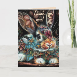 Whimsical Bunny Rabbit Abstrakt Blommigt Birthday Kort