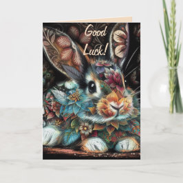 Whimsical Bunny Rabbit Abstrakt Blommigt Birthday Kort