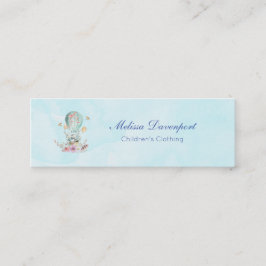 Whimsical Bunny Riding i en Luftballong Mini Visitkort