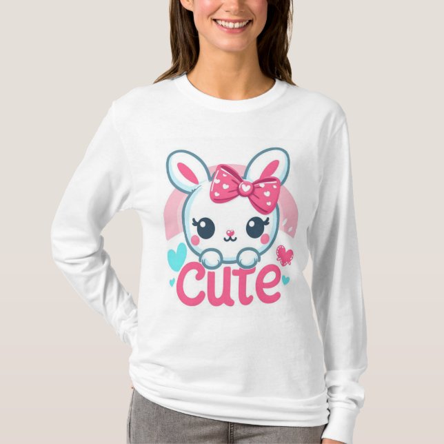 Whimsical Bunny Roligt Shirt T (Framsida)