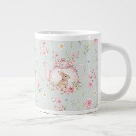 Whimsical Bunny Tekanna Floral Vår Jumbo Mugg