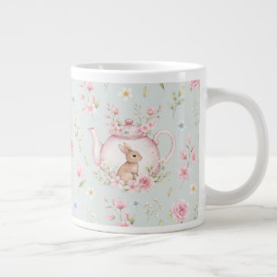Whimsical Bunny Tekanna Floral Vår Jumbo Mugg