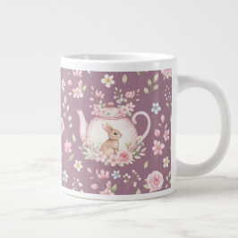 Whimsical Bunny Tekanna Floral Vår Jumbo Mugg