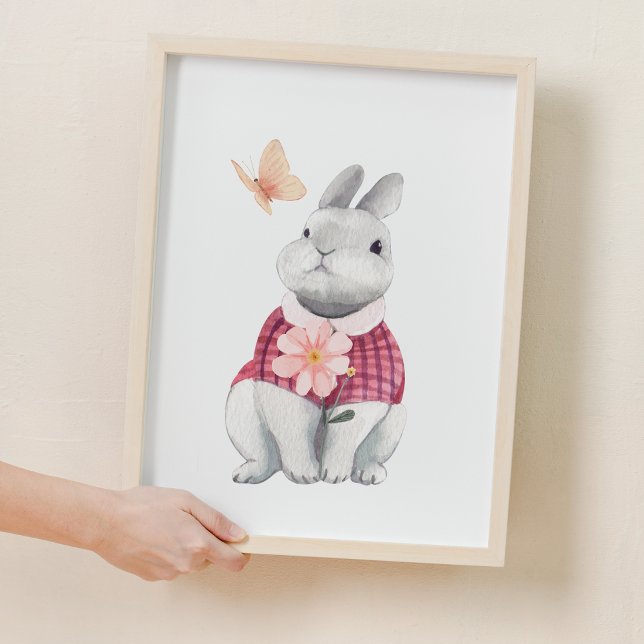 Whimsical Bunny Woodland Nursery Decor Poster (Whimsical Bunny Woodland Nursery Decor)