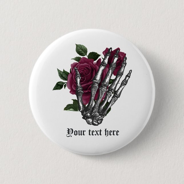 Whimsical Burgundy Blommig Gotisk Knapp (Framsida)
