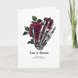 Whimsical Burgundy Gotisk Bröllop Tack Kort