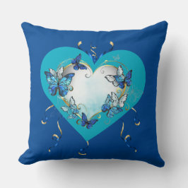 Whimsical Butterflies Heart Pillow Kudde