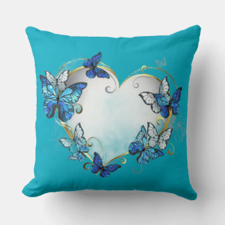 Whimsical Butterflies Heart Pillow Kudde