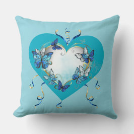Whimsical Butterflies Heart Pillow Kudde