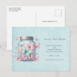 Whimsical Butterflies in a Jar Meddelande Vykort