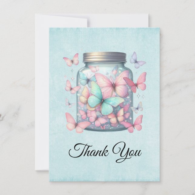 Whimsical Butterflies in a Jar Tack Kort (Framsida)