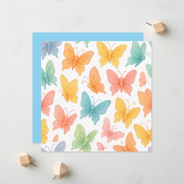 "Whimsical Butterflies" Meddelande (Fram/Back In Situ)