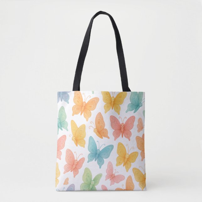 "Whimsical Butterflies" Tote Tygkasse (Framsida)