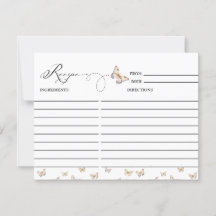 Whimsical Butterfly | Bröllopsfest Receptkort