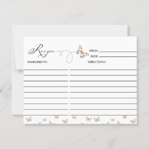 Whimsical Butterfly Bröllpsdusch Receptkort Inbjudningar