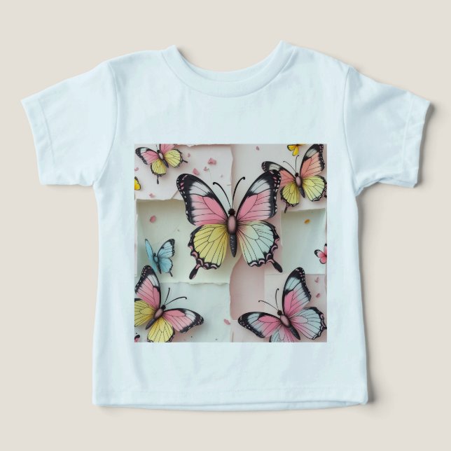 ✨ Whimsical Butterfly Dreams - Tecknad-Stil Tee (Design Framsida)