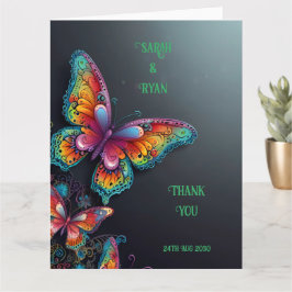 Whimsical Butterfly Romantik bröllopsinbjudan Kort