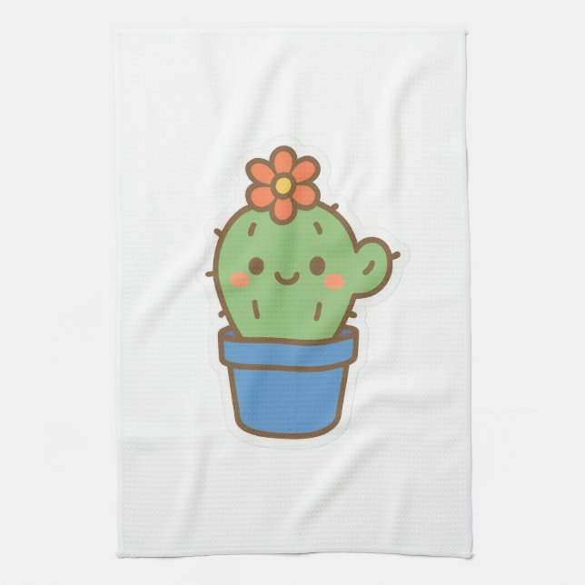 Whimsical Cactus Kökshandduk (Vertikal)