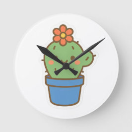 Whimsical Cactus Rund Klocka
