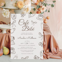 Whimsical Café Bebe Brown Baby Shower 