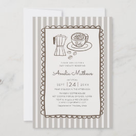 Whimsical Café Bebe-randiga babyfirande Inbjudningar
