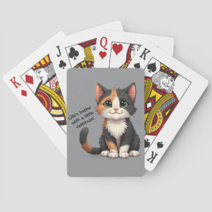 Whimsical Calico Kitten med Cattige Casinokort