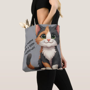 Whimsical Calico Kitten med Cattige Tygkasse