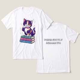 Whimsical Calico Kitten med Polka-Dot Bow T Shirt