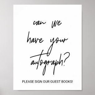 Whimsical Calligraphy Autograph Guest Bok Sign Poster