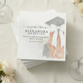 Whimsical Calligraphy Graduation Bow Pappersservett