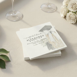 Whimsical Calligraphy Graduation Bow Pappersservett