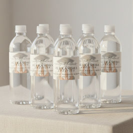 Whimsical Calligraphy Graduation Bow Vattenflaskor Etikett