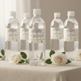 Whimsical Calligraphy Graduation Bow Vattenflaskor Etikett