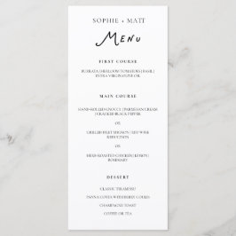 Whimsical Calligraphy Minimalist Wedding Menu Meny
