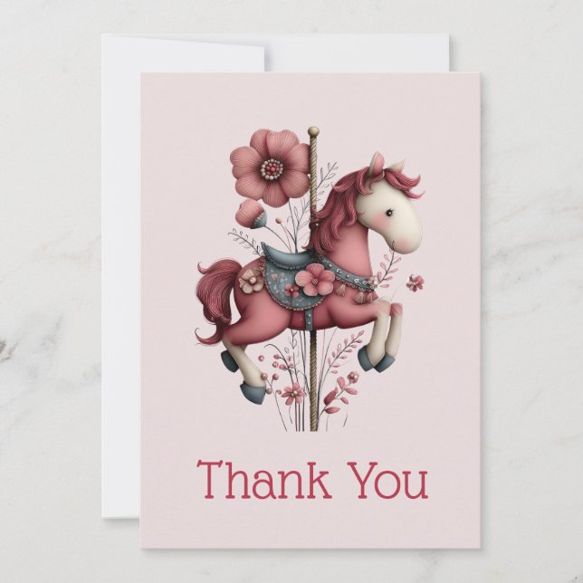 Whimsical Carousel Horse Image Tack Kort (Framsida)