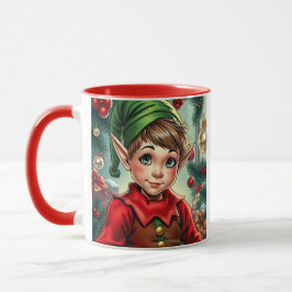 Whimsical Cartoon Alv | Personlig julpresent Mugg