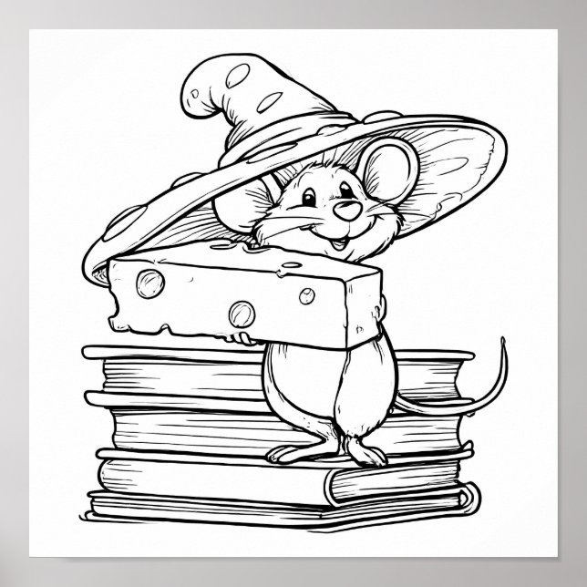 Whimsical Cartoon Art: Mirthful Mouse Character Poster (Framsidan)