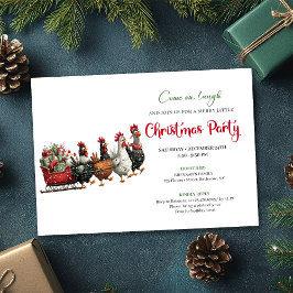 Whimsical Cartoon Chickens Modern Holiday Invites Inbjudningar