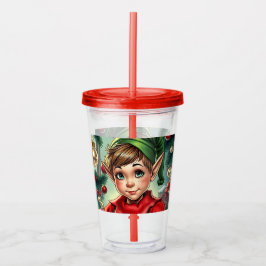 Whimsical Cartoon Elf | Christmas   Take Away Mugg