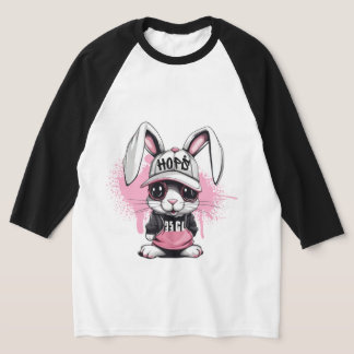 Whimsical Cartoon Hip Hop Bunny T Shirt