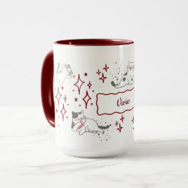 Whimsical Cat Anpassat Namn Mugg