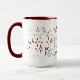 Whimsical Cat Custom Name Mugg