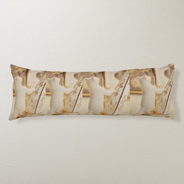Whimsical Cat Harpist Body Pillow Kroppskudde (Framsidan)