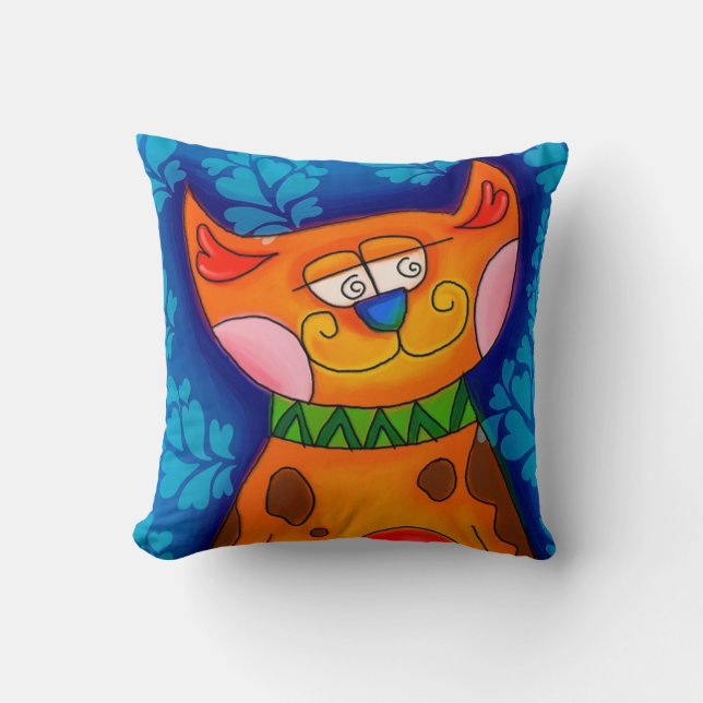 Whimsical Cat Kudde (Framsida)