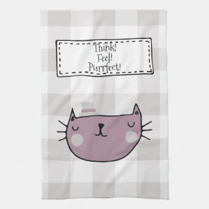 Whimsical Cat Lover's Purrfect Buffalo Play Kökshandduk