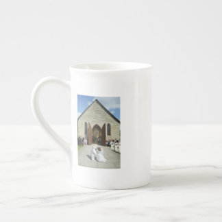 Whimsical Cat & Mouse Bröllops Kaffe Mugg Benporslin Mugg